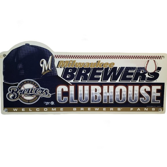 Vintage 1999 MLB Milwaukee Brewers Clubhouse Sign - Picture 1 of 4